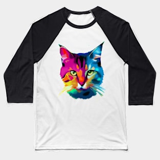 Colorful Cat ; animals Baseball T-Shirt